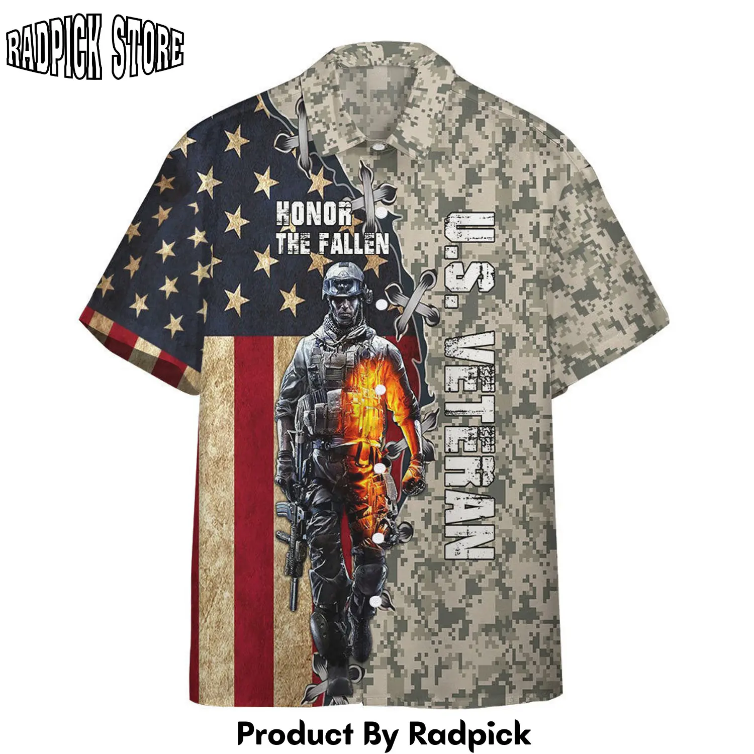 Radpick 3d memorial day veteran honor the fallen custom hawaiian shirt rp292561